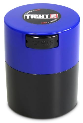 Tightvac Boîte de Conservation hermétique de qualité supérieure pour Herbes aromatiques – Peut contenir 1,2 oz à 85 g – Gardez Vos Herbes et Produits secs Frais et Savoureux Noir/Bleu