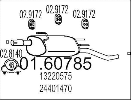 MTS Silencieux arrière Pot d'Échappement 01.60785