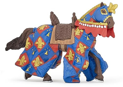 Figura Realistica Cavallo Blu Giglio, Collezione Fantasy, Bambini 3+ Anni | Gioco creativo nel mondo dei cavalieri | dipinto a mano | cavalcatura da esporre e collezionare con orgoglio | bel regalo