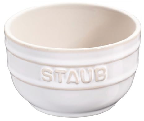 STAUB Förmchen, rund, 2er Set Elfenbeinweiß 8 cm