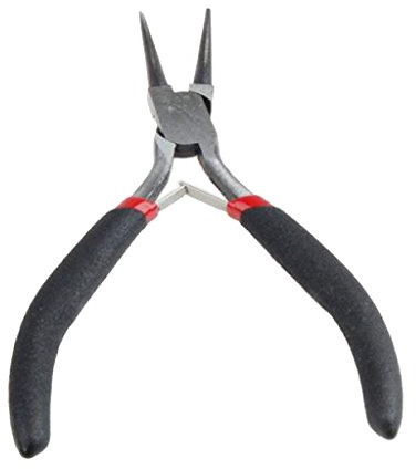 Hobby Craft - Alicates de punta redonda, metal, color negro