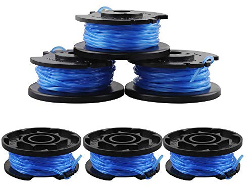 6 Piezas Repuesto Hilo Recortadora Línea, Bobina con Hilo para Cortabordes de Alimentación, Hilo Recortadora Línea Compatible con la Cortadora de Césped de la Serie Ryobi 18V 24V 40V, 3.35 m x 1.65 mm