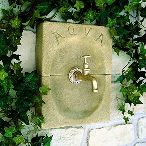 Élément AQUA rosace en pierre reconstituée pour robinet extérieur. Couleur sable