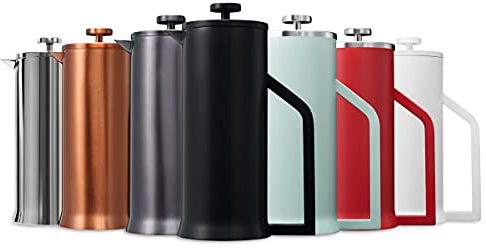 Lafeeca Cafetera de prensa francesa – acero inoxidable doble pared aislada al vacío – gran cafetera térmica 34 oz 1000 ml oro rosa