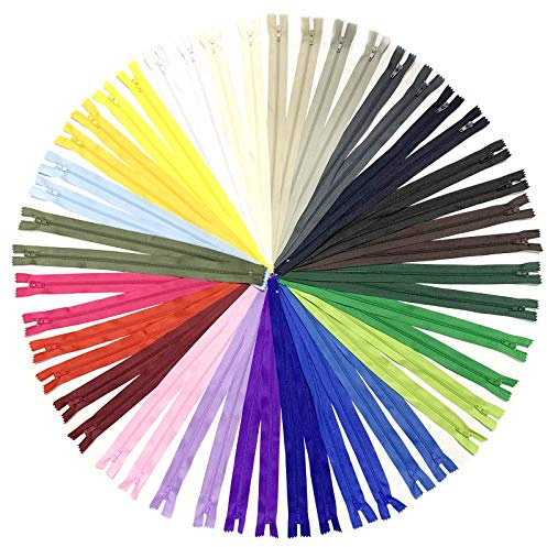 Reißverschluss, DOITEM 24 Farben Nylon Reißverschlüsse, 65cm lang, 2.5cm breit für Kleidung Tasche Mäppchen Kissenbezug, 48 Stück