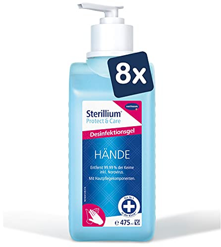 Sterillium Protect & Care Desinfektionsgel: Antibakterielles Hände-Desinfektionsmittel mit Pflege-Komponenten, 475 ml - 8er Pack