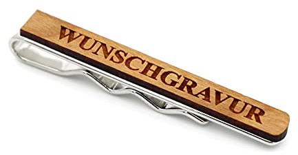 NaturSchatulle Krawattennadel Holz Personalisierte Krawattenklammer 5cm Edelstahl Herren Krawatten Clip Tie Bar Hochzeit Business Bräutigam