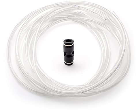 Luftschlauch 8mm Außen x 5mm Innen, SRJQXH 5m Transparente Druckluftschlauch mit 8mm Pneumatik Steckverbinder, Pneumatik Schlauch ist Geeignet für Pneumatische Geräte und Luftkompressor