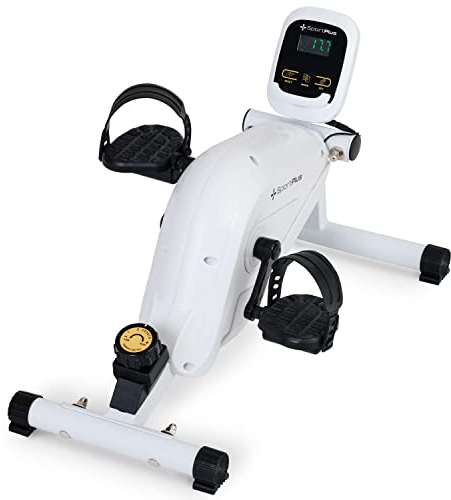 Sportplus | Modèle 2022 | Vélo d'appartement & de bureau, mini vélo d'appartement avec frein magnétique & 8 niveaux de résistance, avec ordinateur d'entraînement, pédales extra larges