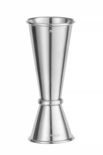 HENDI Jigger double 25/50ml, BarUp, mesure de bar, doseur à cocktail, barman, bar, boissons, cocktails, ø44x(H)110mm, acier inoxydable