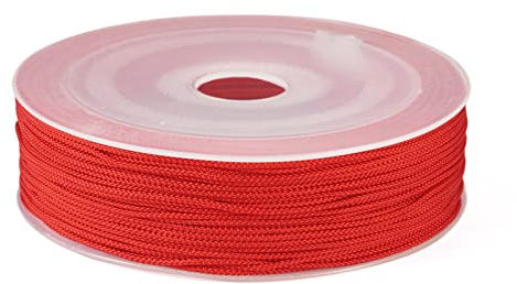 Pandahall 45 m pro Rolle, 1 mm Nylonschnur, geflochten, für chinesische Knoten, Halsketten, Armbänder, Schmuck, Basteln
