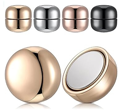 HNJUSR 4stk Hijab Magnetische Pins - Magentarot, Gold, Silber, Kupfer - 8 Stück - Hijab Clip - Modern - Metall