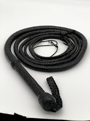Generisch Frusta in pelle di toro da 3 a 8 carati, intrecciata in 12 trecce, vera pelle bovina di alta qualità (8 FT ~ 244 cm)