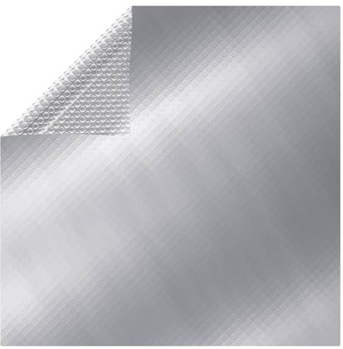 Homgoday Rechteckige Poolabdeckung 800 x 500 cm aus PE Silber, Poolabdeckung, Poolabdeckung, Abdeckplane für Pool