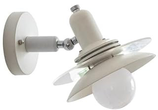 LOGT E27 Innen Wandleuchte Vintage Industrielle Wandlampe Verstellbare Eisen Acryl Lampenschirm Weiß Bettlampe Retro Nachtlicht für Flur Wohnzimmer Schlafzimmer 1 flammige (ohne Leuchtmittel)