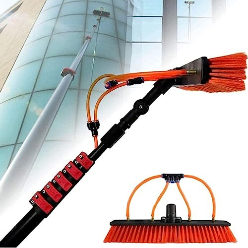 Water Fed Telescopic Brush,3.6-11m Window Cleaning Pole,Water-fed Brush Window Cleaning Set;Window Cleaning Pole,Water Fed Telescopic Brush,Extendable Long Reach Window Cleaner Equipment (30