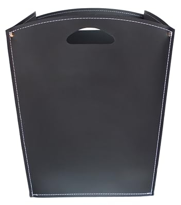 LIMAC Design VENUS porte-bûches en cuir, sac à bois d'intérieur, panier à bois de chauffage, avec pieds en caoutchouc, produit par Limac Design®. Noir