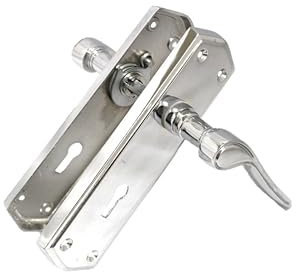 Epsom Door Handle Premium Polished Chrome Lever Set – Long Backplate Design – Supplied with 3-Lever Mortice Sash Mechanism – Stellar Style – 1 Pair