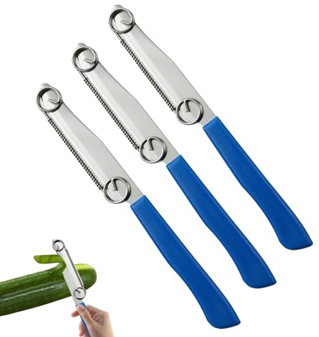 Schnelles Schneidemesser, 3 in 1 Edelstahl Gemüsemesser Obstmesser Set, Mehrzweck Gemüseschneider mit verstellbarer Feder, Küche Obstschälmesser Küchenmesser für Gurke, Karotte, Kartoffel (3 Stück)