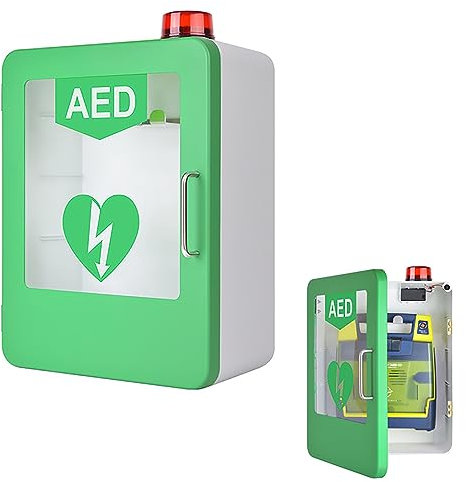 SXTYFBB AED-Defibrillator-Wandschrank, AED-Defibrillator-Aufbewahrungsschrank mit Schlüssel und Alarm, Herz-Defibrillations-Alarmbox, Defibrillator-Einheit für Zuhause, Schulen, Vereine und Gruppen
