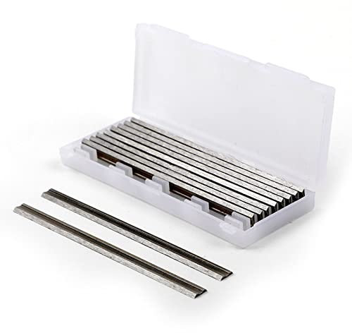10Pcs Planer Blades High Speed Steel, Double Edge Wood Planing Blades for Handheld Planers, 3.23in Long, Compatible with Most Planers, Easy to Install