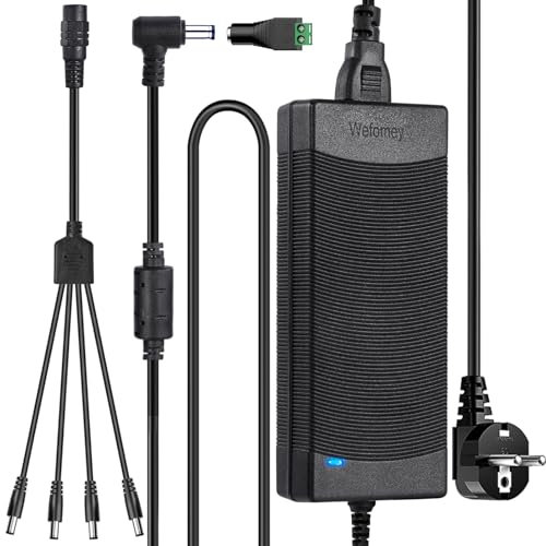 Adattatore di alimentazione da 24 V 6 A 144 W AC 100-240 V a CC 24 V, trasformatore 5,5 mm x 2,5/2,1 mm DC Jack, cavo di alimentazione per Router, striscia LED, controller CCTV, LCD