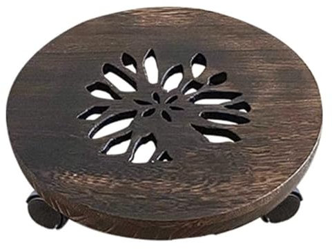 Pflanzenständer aus Holz mit Wasserbehälter, für den Innen- und Außenbereich, für Blumenwagen, Pflanzgefäß, Dolly Roller und Starterschalen, 25 cm Pflanzenrollen