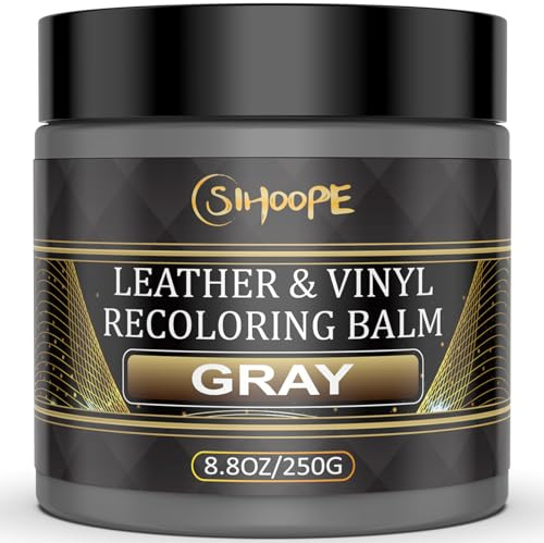 SIHOOPE Grau-Leder-Reparatur-Set, 250ml – Lederpflege für Ledercouches, Vinyl-Möbel, Sofas und Schuhe, Auto Lederpflege, Autositz-Reparatur und Lederfarbe für Reparatur
