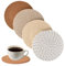 4 Pezzi di Sottobicchieri Antiscivolo in Cotone Intrecciato, Assorbenti per Bevande, Rotondi Antiscivolo Sottobicchiere 18 cm per Caffè, Birra, Boccali, Bicchieri da Vino, Casa, Bar (Marrone)