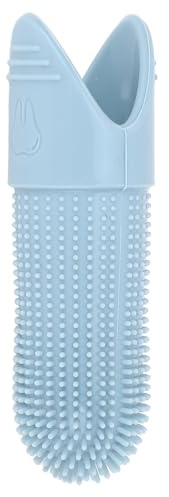 Hund Tandborste, 360 ° Hund Tandborste Mat Klass Silikon Borst Husdjur Tandborste för Hundar Katter Tandvården Vård, Hund Finger Tandborste Katt Tandborste för Hund Tänder (BLUE)