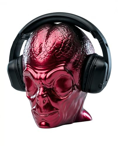Liamgate Kopfhörerständer Alien Kopf - Dekokopf Deko-Halterung für Kopfhörer Größe 23 x 17 x 21 cm — Geschenk Gamer Desktop