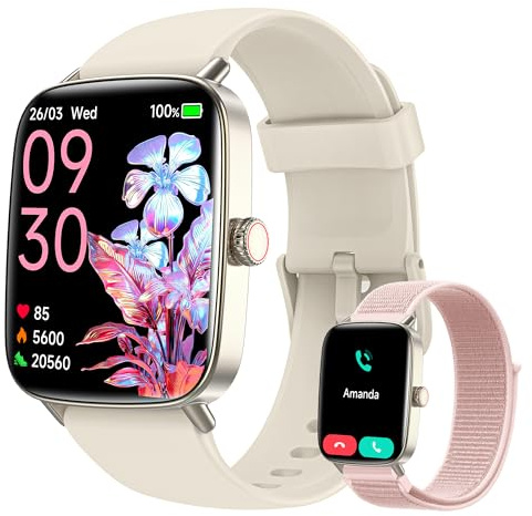 Smart Watch for Women (Answer/Make Calls), 1.85 HD Screen Fitness Watch with Bluetooth 5.3, Heart Rate/Sleep/SpO2 Monitor,110+ Sports Modes,IP68 Waterproof Smartwatch,Activity Tracker for Android iOS