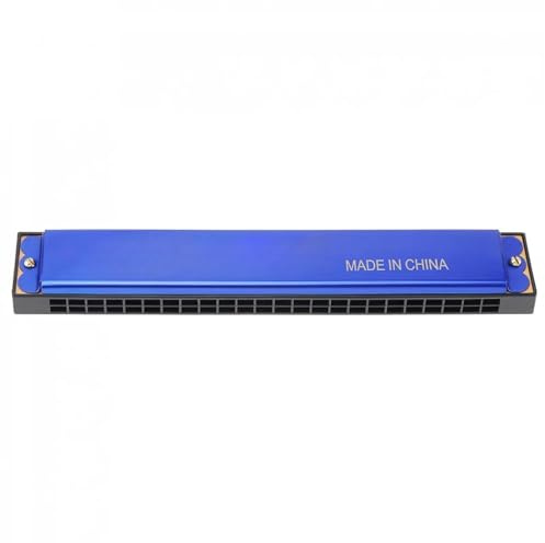 24 Löcher Tremolo Mundharmonika Ton Harfe Mundharmonika Musikinstrumente(Blue)