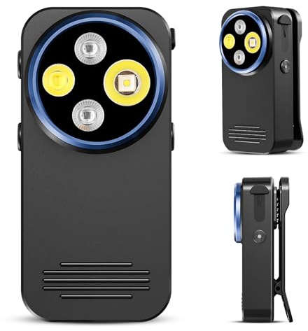 Brillvang EDC Taschenlampe USB-C Aufladbar, 600 LM Hell Flashlight mit 6 Modi und RGB lamp, Clip Magnet Schlüsselanhänger, IPX6 Wasserfest Mini taschenlampen für Hausnotrufe im Freien