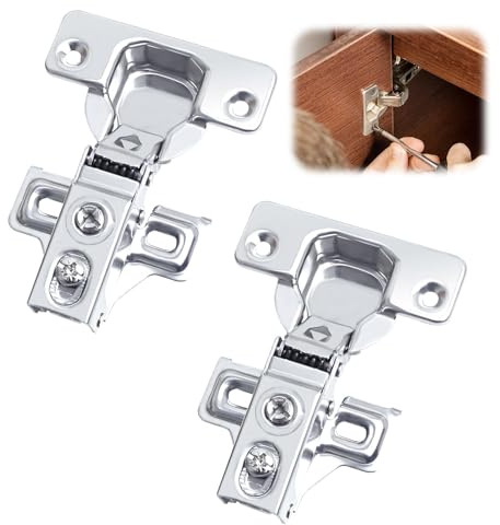 2 Pack Soft Close Cabinet Hinge, for Kitchen Cabinet Door Hinge, for Furniture Hinge for Wardrobe, Closet or Cabinet, Nickel-Plated