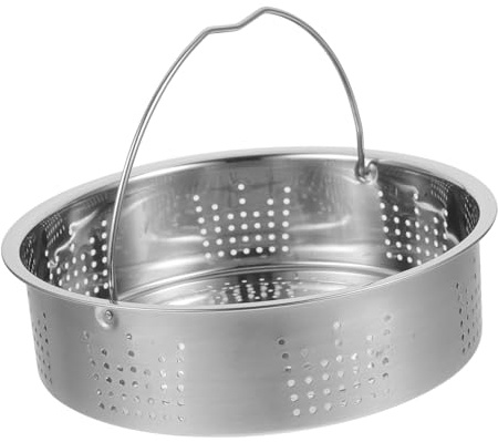DINHEAROM Cesta Vaporera Inoxidable Olla Arrocera Rejilla de Vapor Redonda Soporte Apilable para Verduras y Albóndigas Uso Práctico