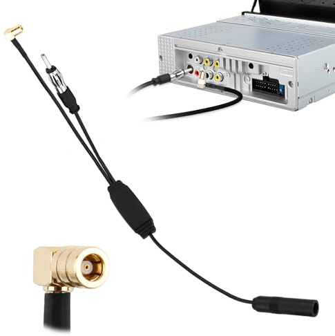 DAB+ Antenne Splitter SMB Adapter, dab antenne Auto, DIN Stecker Auto Radio DAB Antenne für Auto Radio, für TechniSat Pioneer Sony Alpine, Passend für die meisten Markenautos