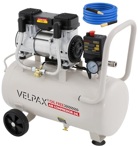 24L Air Compressor, 1100W/1.5HP Portable Air Compressor, Oil Free 190L/Min@7Bar | Low Noise with 60dB | Compact & Portable for Tyre Inflation, Paint Spraying, Nail Guns & Air Tools