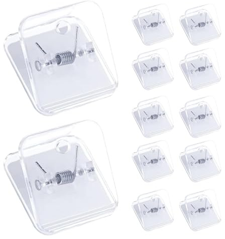 Rixotix 12 Stück Klebrige Federclips Selbstklebende Kabelklemmen Durchsichtige Wandteppich Klebrige für Outdoor Zuhause Büro Fotoposter