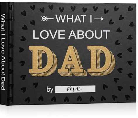Miaikoe 'What I Love about Dad' bok, fyll i tomma kärleksdagboksböcker för pappa fars dag födelsedag julklappar julstrumpfyllare för far (svart)