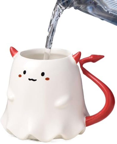 Amesor Tasse Fantôme | Design Fantôme en Céramique pour Bière | Mug Boisson 50cl Polyvalent pour Jus Bière Thé Lait Eau Glacée Chaude Froide