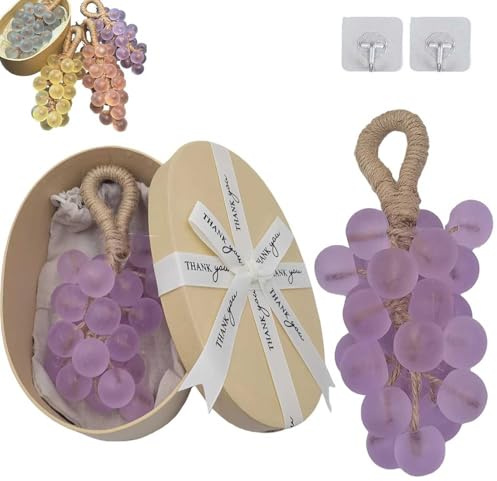 Crystal Grape Soap on a Rope,Personalized Original Handmade Crystal Grape Soap,Gentle Cleansing Soaps,Lasting Fragrance,Natural Fruit Shaped Bath Bar,for Men and Women To Hang Decor (SIZE, D-044)
