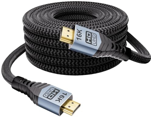 MOPOCHG 16K HDMI 2.2 Kabel 3m, 96Gbps Ultra High Speed Hdmi Kabel 16K@60Hz 8K@240Hz 4K@480Hz HDMI 2.1 Kabel, eARC, HDR10+, HDCP 2.2/2.3, Dolby Vision für PS5/4, Xbox, Soundbar, Fernseher & Monitor