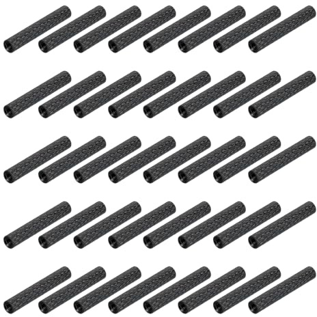 QUARKZMAN 100Pcs M3 X 30mm Separadores Aluminio Estriados Negro 5mm OD | Tuerca Acoplamiento Redonda Conector Tuerca Manguito Perno Barra Fijador, Para RC Drone Quadcopter FPV Drone Piezas