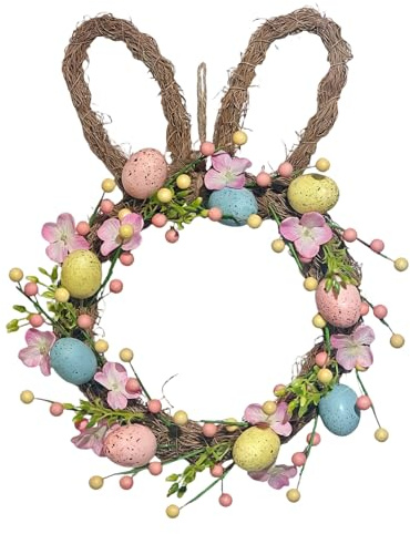 Generico Ornamento con Ghirlanda di Uova di Pasqua, Decorazioni A Forma di Ghirlanda Sospesa, Artigianato Pasquale Artificiale Primaverile per Decorazioni per Finestre, Porte E Porte di Casa