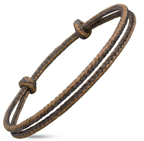 Herrenarmband geflochten – modernes minimalistisches Unisex Armband verstellbar – dünnes Stoff- & Surferarmband mit Knotenverschluss, schlichtes Fadenarmband als Glücksbringer für Männer & Frauen