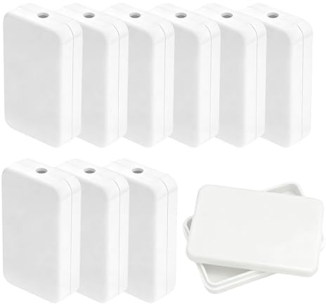 Rusokufo 10 Stück Projektgehäuse ABS Kunststoff, Kleine Elektrische Anschlussdose Verteilerbox Weiß für Elektronik Projekte (ca. 55x35x15mm)