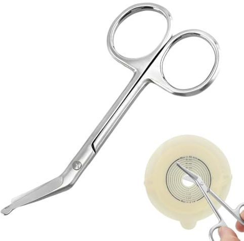 MLRUQRX 1 Ciseaux Medical, Ciseaux De Stomie Pointe Ronde Émoussée, Longueur 110Mm (Argenté)