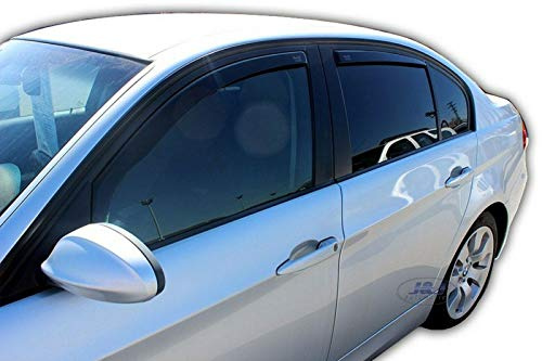 J&J AUTOMOTIVE Windabweiser passend für Audi A4 B5 4-Türer 1995-2001 4tlg, Heko Regenabweiser Vorne Hinten Getönt Dunkel Passform