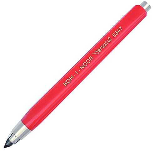 Koh-I-Noor 5347 - Portamine con meccanismo a pressione Versatil, per mine da 5,6 mm, colore: Rosso